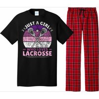 Just A Girl Who Loves Lacrosse Player Lax Lovers Lacrosse Pajama Set