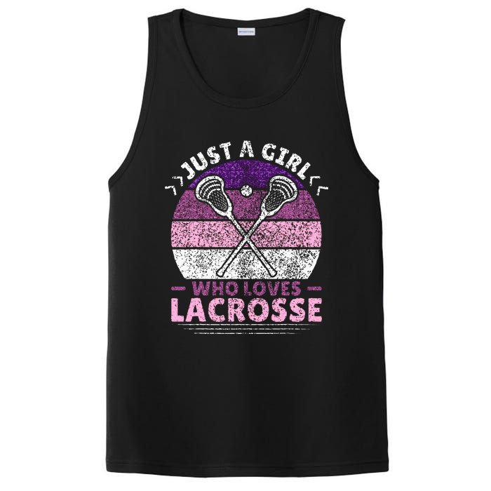 Just A Girl Who Loves Lacrosse Player Lax Lovers Lacrosse PosiCharge Competitor Tank