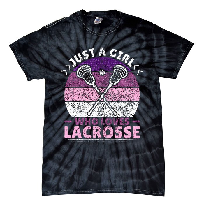 Just A Girl Who Loves Lacrosse Player Lax Lovers Lacrosse Tie-Dye T-Shirt