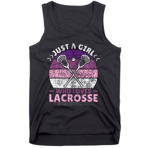 Just A Girl Who Loves Lacrosse Player Lax Lovers Lacrosse Tank Top