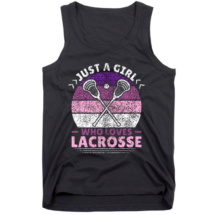 Just A Girl Who Loves Lacrosse Player Lax Lovers Lacrosse Tank Top