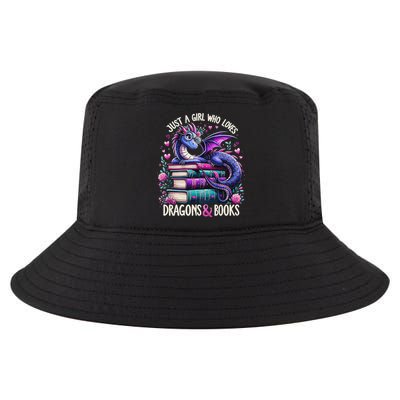 Just A Girl Who Loves Dragons And Books Dragon Reading Cool Comfort Performance Bucket Hat