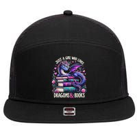 Just A Girl Who Loves Dragons And Books Dragon Reading 7 Panel Mesh Trucker Snapback Hat