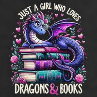 Just A Girl Who Loves Dragons And Books Dragon Reading 7 Panel Mesh Trucker Snapback Hat