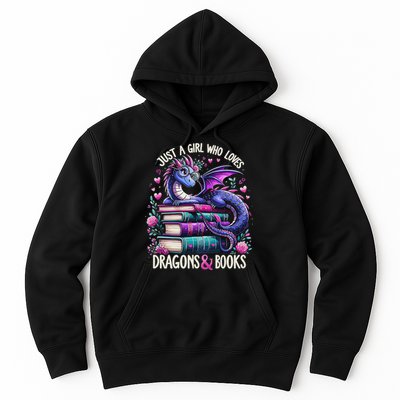 Just A Girl Who Loves Dragons And Books Dragon Reading Hoodie