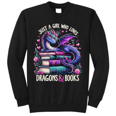 Just A Girl Who Loves Dragons And Books Dragon Reading Sweatshirt