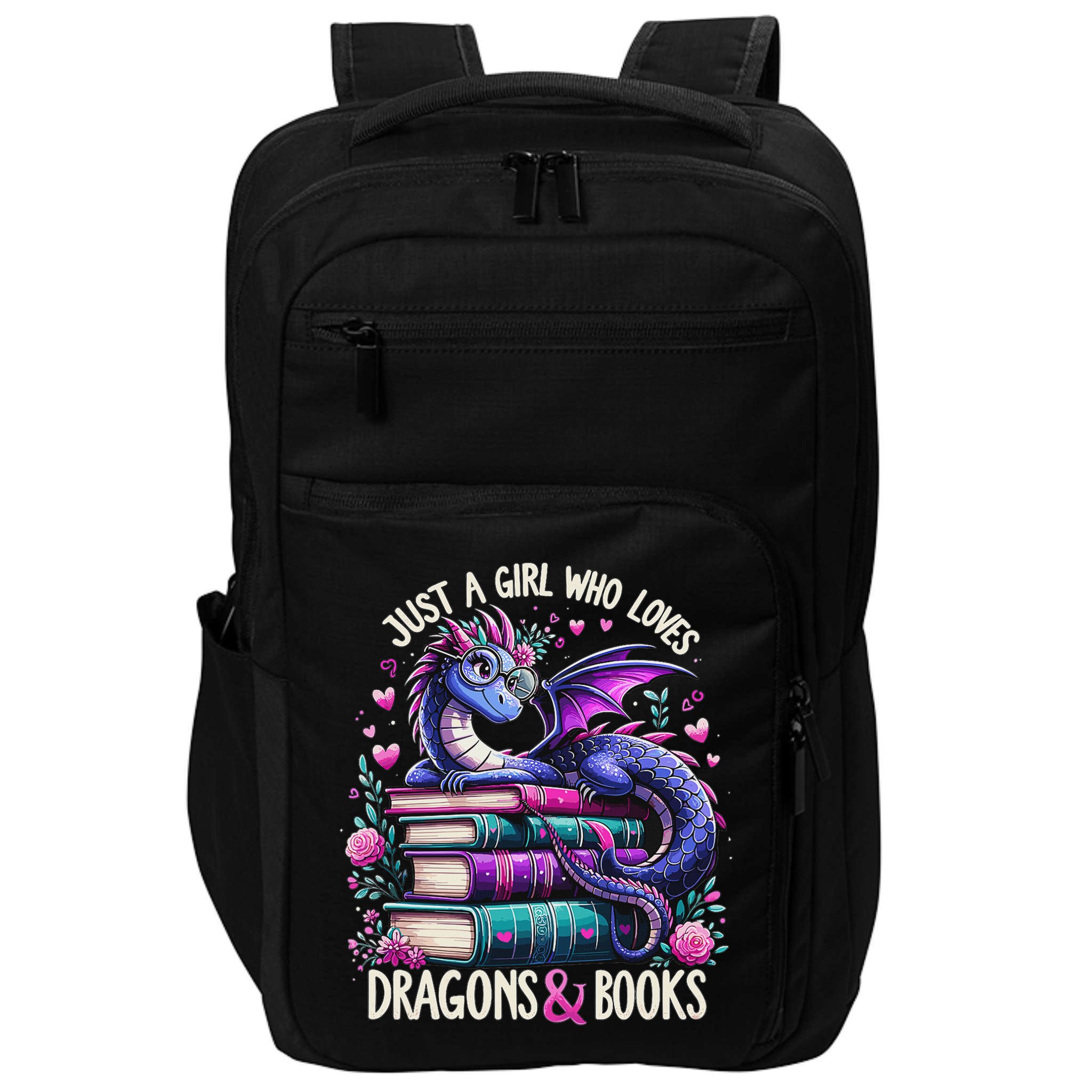 Just A Girl Who Loves Dragons And Books Dragon Reading Impact Tech Backpack