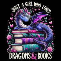 Just A Girl Who Loves Dragons And Books Dragon Reading Drawstring Bag