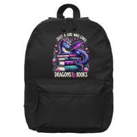 Just A Girl Who Loves Dragons And Books Dragon Reading 16 in Basic Backpack