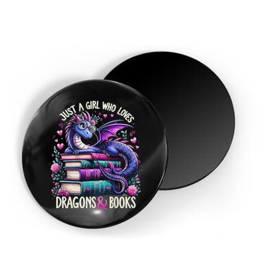 Just A Girl Who Loves Dragons And Books Dragon Reading Magnet