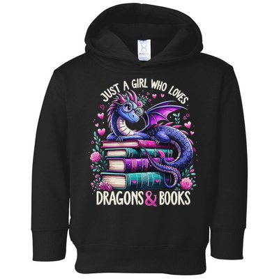 Just A Girl Who Loves Dragons And Books Dragon Reading Toddler Hoodie