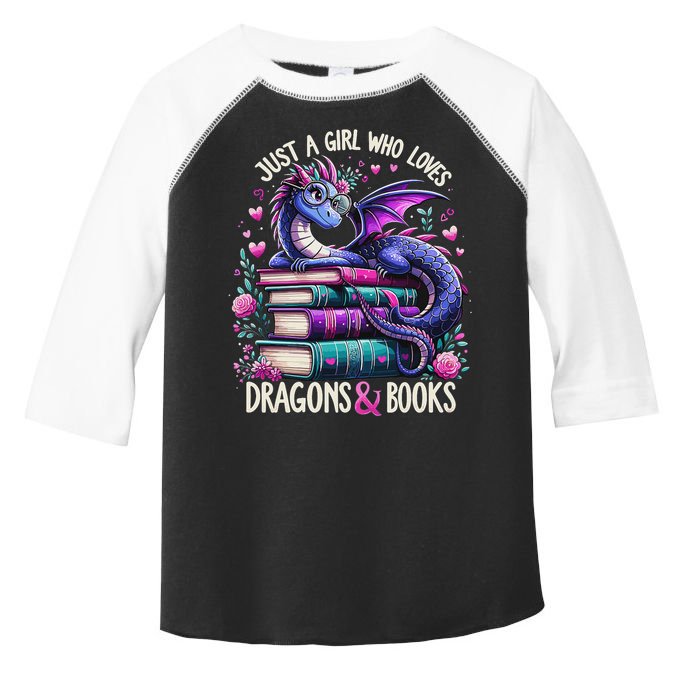 Just A Girl Who Loves Dragons And Books Dragon Reading Toddler Fine Jersey T-Shirt