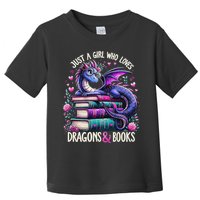 Just A Girl Who Loves Dragons And Books Dragon Reading Toddler T-Shirt