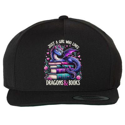 Just A Girl Who Loves Dragons And Books Dragon Reading Wool Snapback Cap