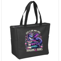 Just A Girl Who Loves Dragons And Books Dragon Reading Zip Tote Bag