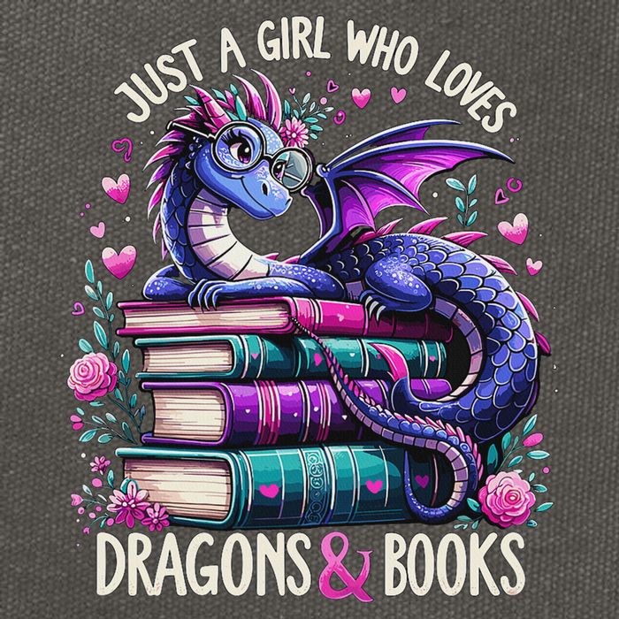 Just A Girl Who Loves Dragons And Books Dragon Reading Cotton Canvas Backpack