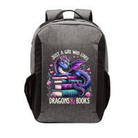 Just A Girl Who Loves Dragons And Books Dragon Reading Vector Backpack