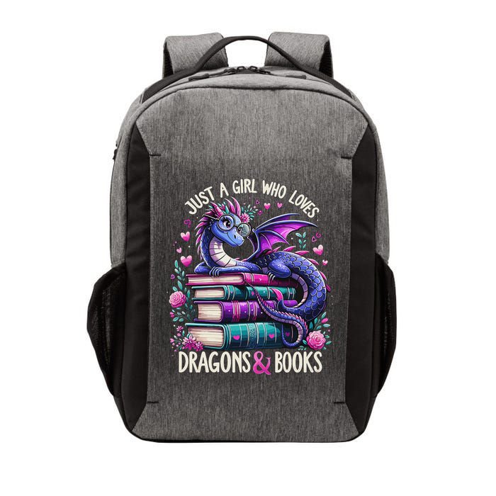 Just A Girl Who Loves Dragons And Books Dragon Reading Vector Backpack