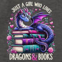 Just A Girl Who Loves Dragons And Books Dragon Reading Vector Backpack