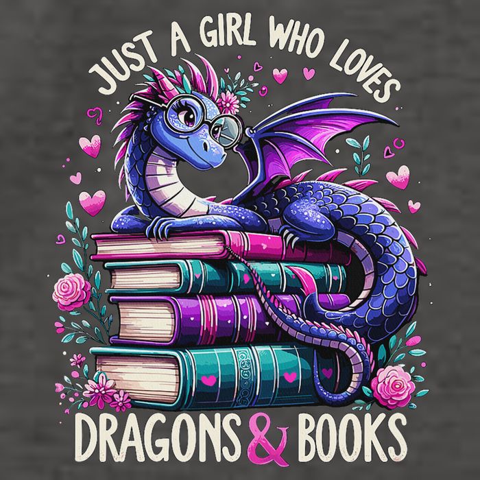 Just A Girl Who Loves Dragons And Books Dragon Reading Vector Backpack