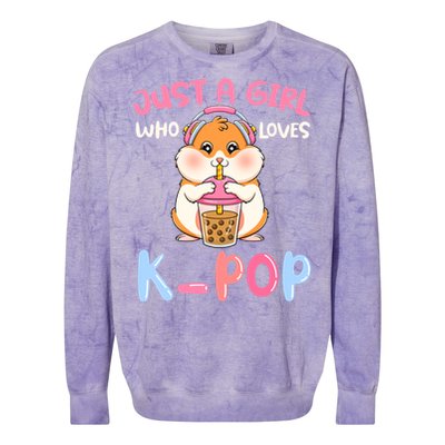 Just A Girl Who Loves Kcute Giftpop And Hamster Meaningful Gift Colorblast Crewneck Sweatshirt