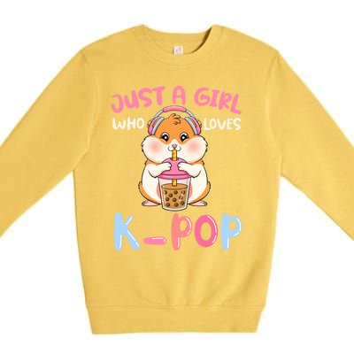 Just A Girl Who Loves Kcute Giftpop And Hamster Meaningful Gift Premium Crewneck Sweatshirt