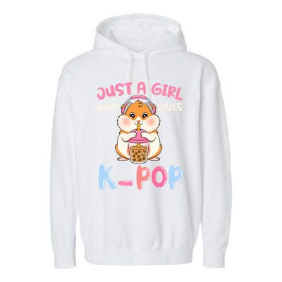 Just A Girl Who Loves Kcute Giftpop And Hamster Meaningful Gift Garment-Dyed Fleece Hoodie