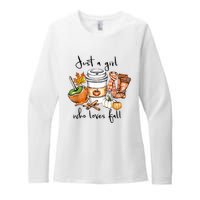 Just A Girl Who Loves Fall Pumpkin Coffee Lover Happy Thankgiving Womens CVC Long Sleeve Shirt