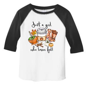 Just A Girl Who Loves Fall Pumpkin Coffee Lover Happy Thankgiving Toddler Fine Jersey T-Shirt