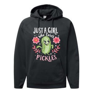 Just A Girl Who Loves Pickles Performance Fleece Hoodie