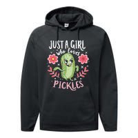 Just A Girl Who Loves Pickles Performance Fleece Hoodie