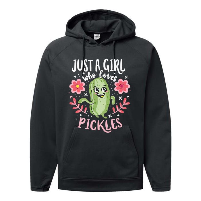 Just A Girl Who Loves Pickles Performance Fleece Hoodie