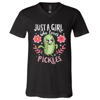 Just A Girl Who Loves Pickles V-Neck T-Shirt