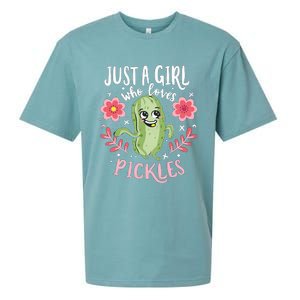 Just A Girl Who Loves Pickles Sueded Cloud Jersey T-Shirt