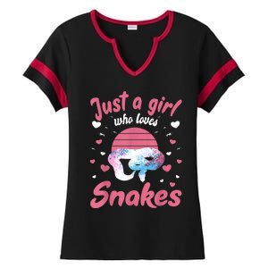 Just A Girl Who Loves Snakes Snake Lover Gift Ladies Halftime Notch Neck Tee