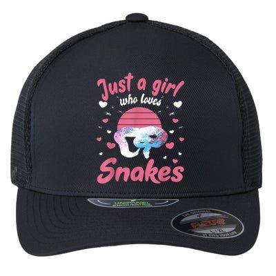 Just A Girl Who Loves Snakes Snake Lover Gift Flexfit Unipanel Trucker Cap