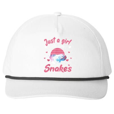 Just A Girl Who Loves Snakes Snake Lover Gift Snapback Five-Panel Rope Hat