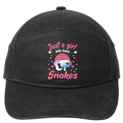 Just A Girl Who Loves Snakes Snake Lover Gift 7-Panel Snapback Hat