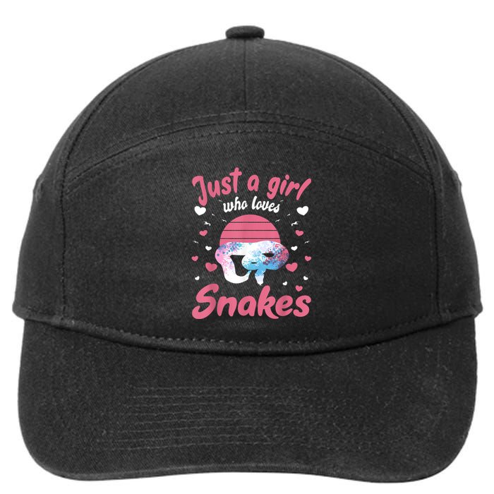 Just A Girl Who Loves Snakes Snake Lover Gift 7-Panel Snapback Hat