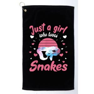 Just A Girl Who Loves Snakes Snake Lover Gift Platinum Collection Golf Towel