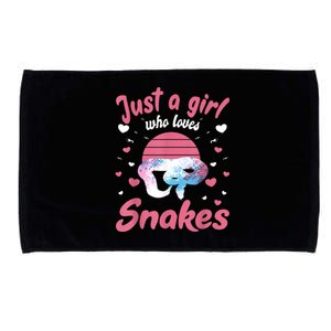 Just A Girl Who Loves Snakes Snake Lover Gift Microfiber Hand Towel