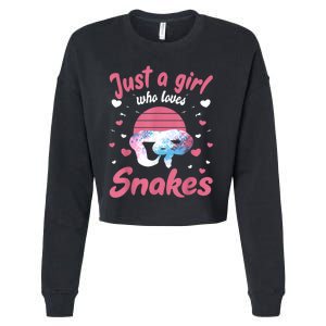 Just A Girl Who Loves Snakes Snake Lover Gift Cropped Pullover Crew