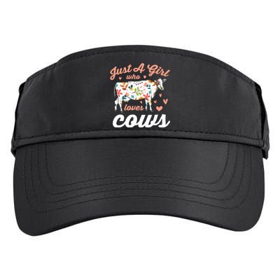 Just A Girl Who Loves Cows Gift Adult Drive Performance Visor