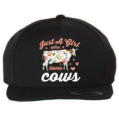 Just A Girl Who Loves Cows Gift Wool Snapback Cap