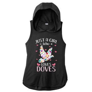 Just A Girl Who Loves Doves Cute Dove Lover Girl Ladies PosiCharge Tri-Blend Wicking Draft Hoodie Tank