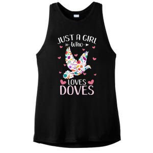 Just A Girl Who Loves Doves Cute Dove Lover Girl Ladies PosiCharge Tri-Blend Wicking Tank