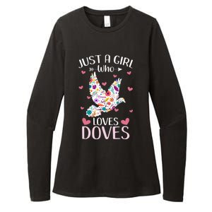 Just A Girl Who Loves Doves Cute Dove Lover Girl Womens CVC Long Sleeve Shirt