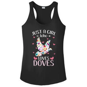 Just A Girl Who Loves Doves Cute Dove Lover Girl Ladies PosiCharge Competitor Racerback Tank