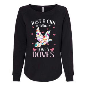 Just A Girl Who Loves Doves Cute Dove Lover Girl Womens California Wash Sweatshirt