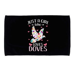 Just A Girl Who Loves Doves Cute Dove Lover Girl Microfiber Hand Towel